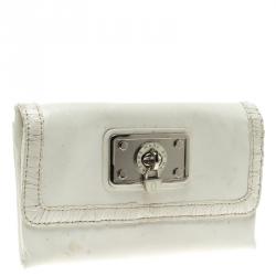 Marc by Marc Jacobs White Leather Tri Fold Long Wallet