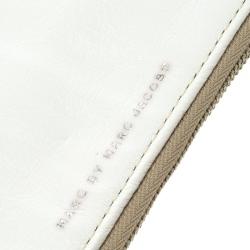 Marc by Marc Jacobs White Leather Tri Fold Long Wallet