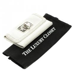 Marc by Marc Jacobs White Leather Tri Fold Long Wallet
