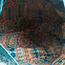 مملوكة مسبقًا Marc By Marc Jacobs Blue Green Croc Embossed Coated Fabric Hobo