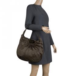 Pre Owned Marc by Marc Jacobs Khaki Nylon Classic Q Hillier Hobo