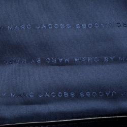 Pre Owned Marc by Marc Jacobs Navy Blue Leather Chicret Top Handle Satchel