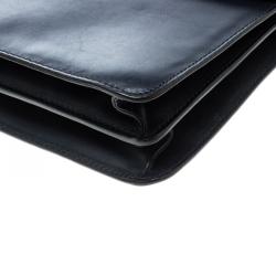 Pre Owned Marc by Marc Jacobs Navy Blue Leather Chicret Top Handle Satchel