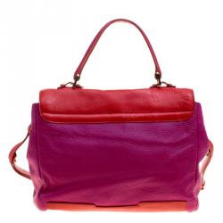 Pre Owned حقيبة مارك باي مارك جاكوبس بوبز ميمفيز جلد حمراء وفوشيا