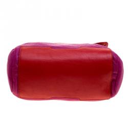 Pre Owned حقيبة مارك باي مارك جاكوبس بوبز ميمفيز جلد حمراء وفوشيا