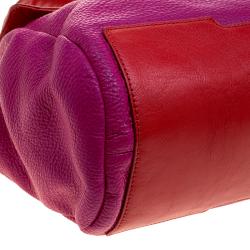 Pre Owned حقيبة مارك باي مارك جاكوبس بوبز ميمفيز جلد حمراء وفوشيا