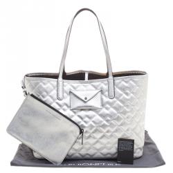 Pre Owned حقيبة مارك باي مارك جاكوبس متروبوليتوت PVC مبطنة فضية