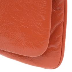 Pre Owned Marc by Marc Jacobs Orange Glazed Leather Percy Crossbody