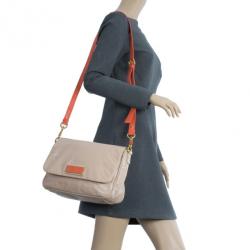 Pre Owned Marc by Marc Jacobs Taupe Glazed Leather Lea Crossbody