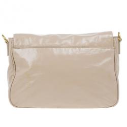 Pre Owned Marc by Marc Jacobs Taupe Glazed Leather Lea Crossbody