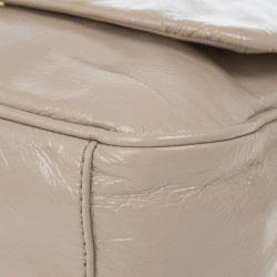 Pre Owned Marc by Marc Jacobs Taupe Glazed Leather Lea Crossbody