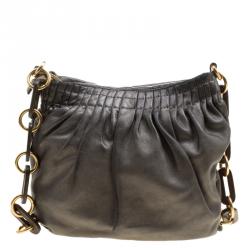 Pre Owned Marc by Marc Jacobs Grey Leather Crossbody Bag