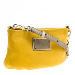 Pre Owned Marc by Marc Jacobs Yellow Leather Classic Q Percy Crossbody Bag