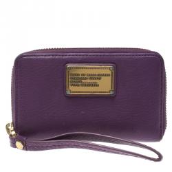 Marc by Marc Jacobs Purple Leather Classic Q Zip Around Wallet