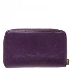 Marc by Marc Jacobs Purple Leather Classic Q Zip Around Wallet