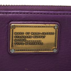Marc by Marc Jacobs Purple Leather Classic Q Zip Around Wallet