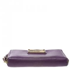 Marc by Marc Jacobs Purple Leather Classic Q Zip Around Wallet