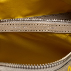 Pre Owned Marc by Marc Jacobs Beige/Yellow Coated Canvas Easy Bowling Bag