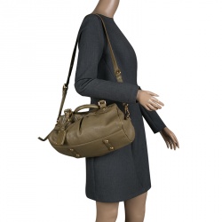 Pre Owned Marc by Marc Jacobs Taupe Leather Classic Q Baby Groovee Bag