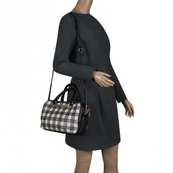 Pre Owned Marc by Marc Jacobs Black/White Check Leather Satchel