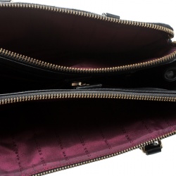 Pre Owned Marc by Marc Jacobs Black/White Check Leather Satchel