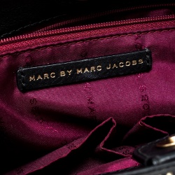 Pre Owned Marc by Marc Jacobs Black/White Check Leather Satchel