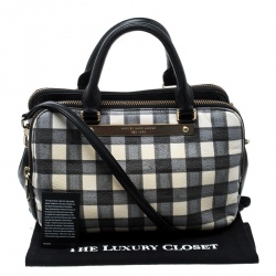 Pre Owned Marc by Marc Jacobs Black/White Check Leather Satchel