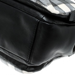 Pre Owned Marc by Marc Jacobs Black/White Check Leather Satchel