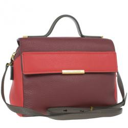 Pre Owned Marc by Marc Jacobs Red And Burgundy Leather Hail To The Queen Diana Satchel