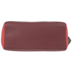 Pre Owned Marc by Marc Jacobs Red And Burgundy Leather Hail To The Queen Diana Satchel