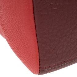 Pre Owned Marc by Marc Jacobs Red And Burgundy Leather Hail To The Queen Diana Satchel