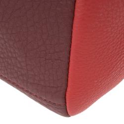 Pre Owned Marc by Marc Jacobs Red And Burgundy Leather Hail To The Queen Diana Satchel