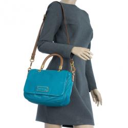 Pre Owned Marc by Marc Jacobs Blue Leather Too Hot To Handle Top Handle Bag