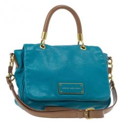 Pre Owned Marc by Marc Jacobs Blue Leather Too Hot To Handle Top Handle Bag