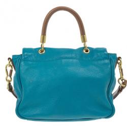 Pre Owned Marc by Marc Jacobs Blue Leather Too Hot To Handle Top Handle Bag
