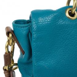 Pre Owned Marc by Marc Jacobs Blue Leather Too Hot To Handle Top Handle Bag