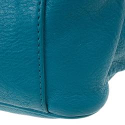 Pre Owned Marc by Marc Jacobs Blue Leather Too Hot To Handle Top Handle Bag