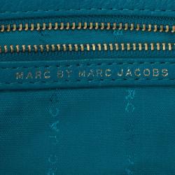 Pre Owned Marc by Marc Jacobs Blue Leather Too Hot To Handle Top Handle Bag