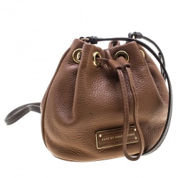 Pre Owned حقيبة كروس مارك باي مارك جاكوبس باكت أربطة تو هوت تو هاندل ميني جلد بنية