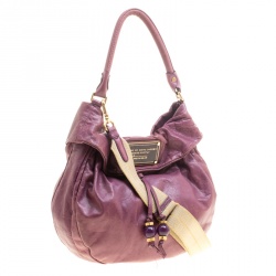 Pre Owned Marc by Marc Jacobs Purple Leather New Q Lil Drawstring Hobo
