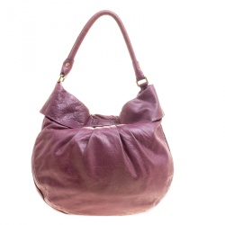 Pre Owned Marc by Marc Jacobs Purple Leather New Q Lil Drawstring Hobo
