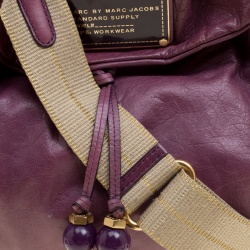 Pre Owned Marc by Marc Jacobs Purple Leather New Q Lil Drawstring Hobo