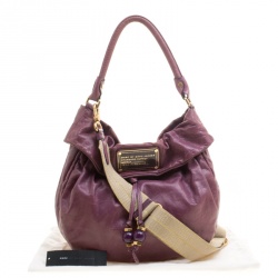 Pre Owned Marc by Marc Jacobs Purple Leather New Q Lil Drawstring Hobo