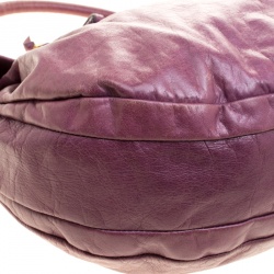 Pre Owned Marc by Marc Jacobs Purple Leather New Q Lil Drawstring Hobo