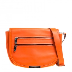 Pre Owned Marc by Marc Jacobs Orange Leather Large Luna Shoulder Bag