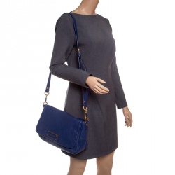 Pre Owned حقيبة كروس مارك باي مارك جاكوبس تو هوت تو هاندل لي جلد لامعة زرقاء