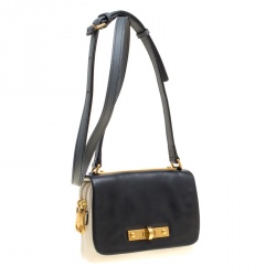 مملوكة مسبقًا Marc by Marc Jacobs White/Black Leather Flap Crossbody Bag