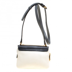 مملوكة مسبقًا Marc by Marc Jacobs White/Black Leather Flap Crossbody Bag