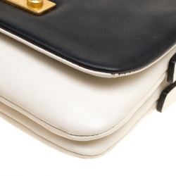 مملوكة مسبقًا Marc by Marc Jacobs White/Black Leather Flap Crossbody Bag