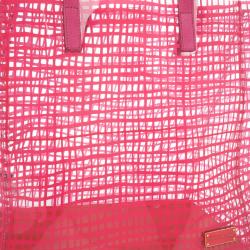 Pre Owned Marc by Marc Jacobs Pink Check Transparent Tote